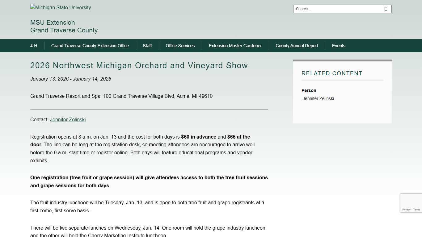 2026 Northwest Michigan Orchard and Vineyard Show - Grand Traverse County