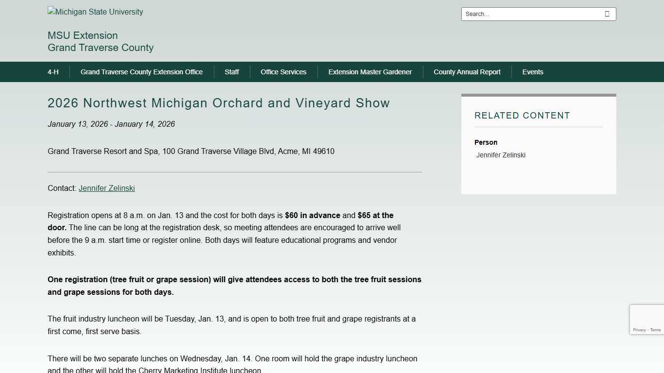 2026 Northwest Michigan Orchard and Vineyard Show - Grand Traverse County